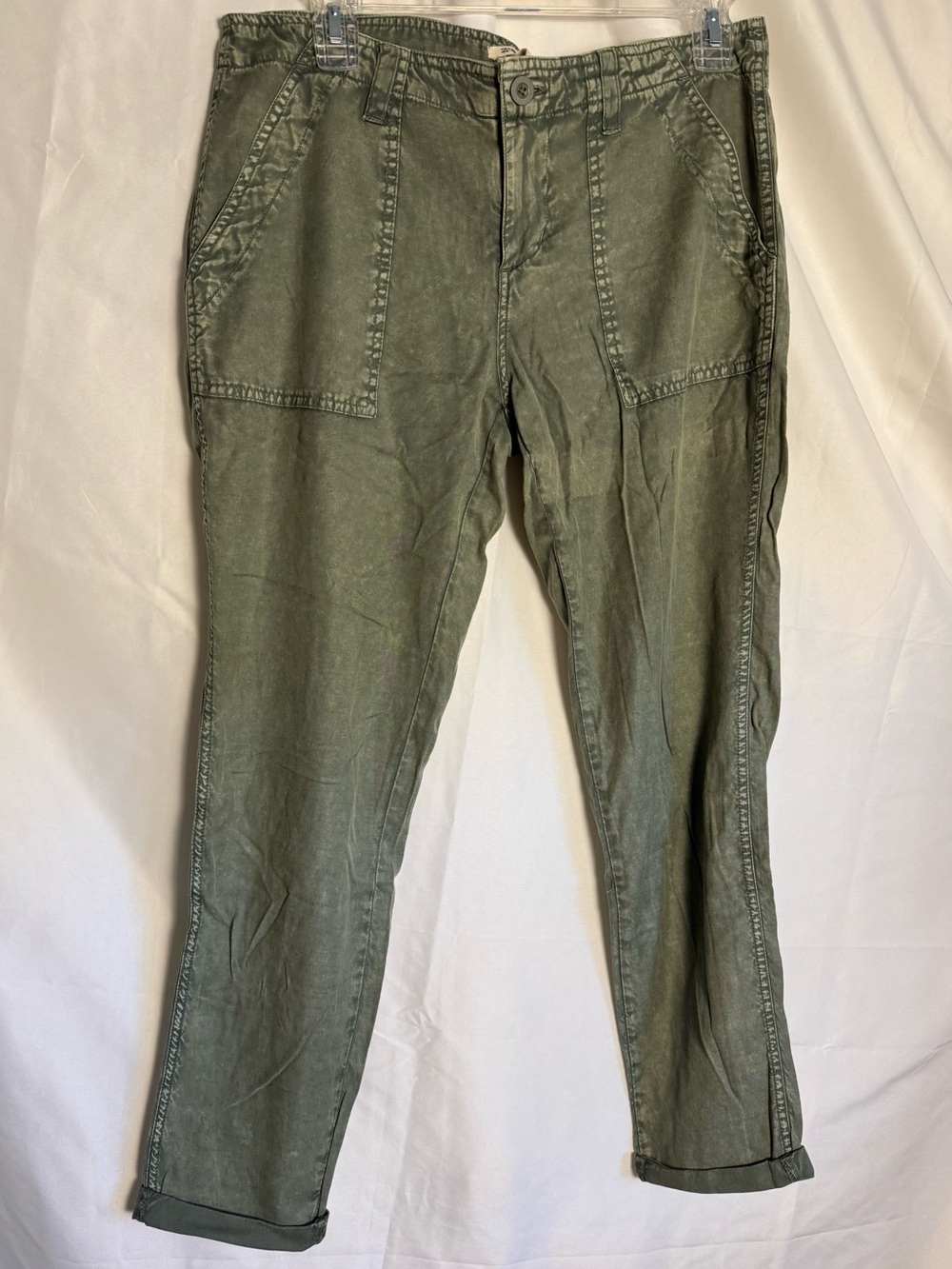 NWOT Billabong Olive Green Casual Lightweight Cotton Cargo Pants Size 27.
